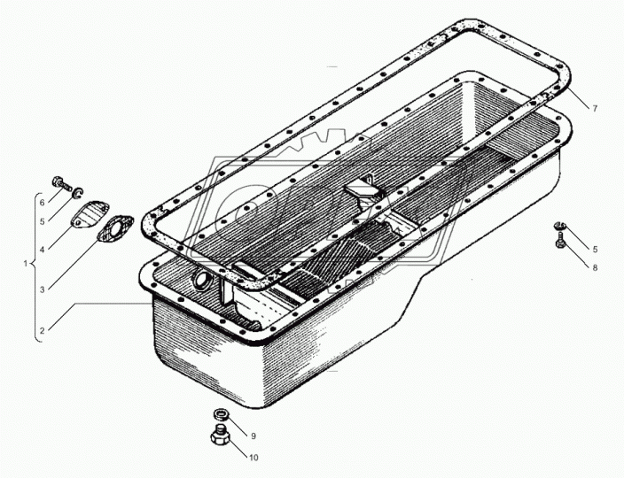 238Ф-1009010-Б2 Картер масляный L=1000х385х210 1отв М24х1,5 с заглуш. с права,бок.отв,в сб с проб.ЯМЗ ЯМЗ